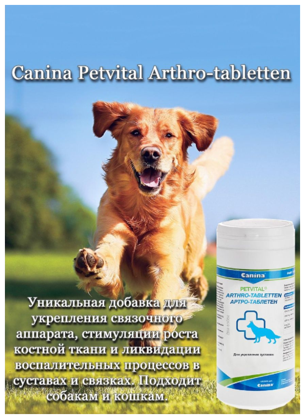 Добавка в корм Canina Petvital Arthro-tabletten (60г/60таб) — купить в ...