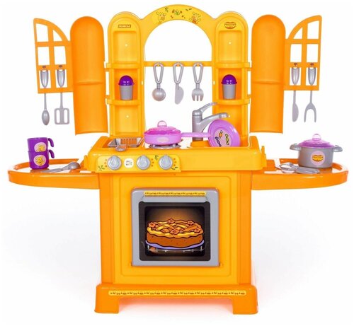 Детская кухня NATALI Оранжевая корова Полесье с набором посуды