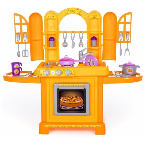 Детская кухня NATALI Оранжевая корова Полесье с набором посуды кухня детская полесье natali 3 43412