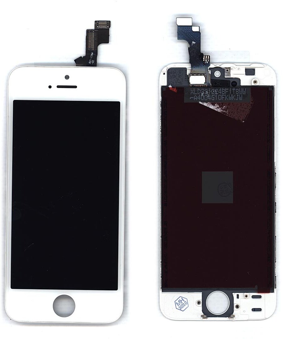 Дисплей (модуль) для Apple iPhone 5S, iPhone SE в сборе с тачскрином (AAA) белый