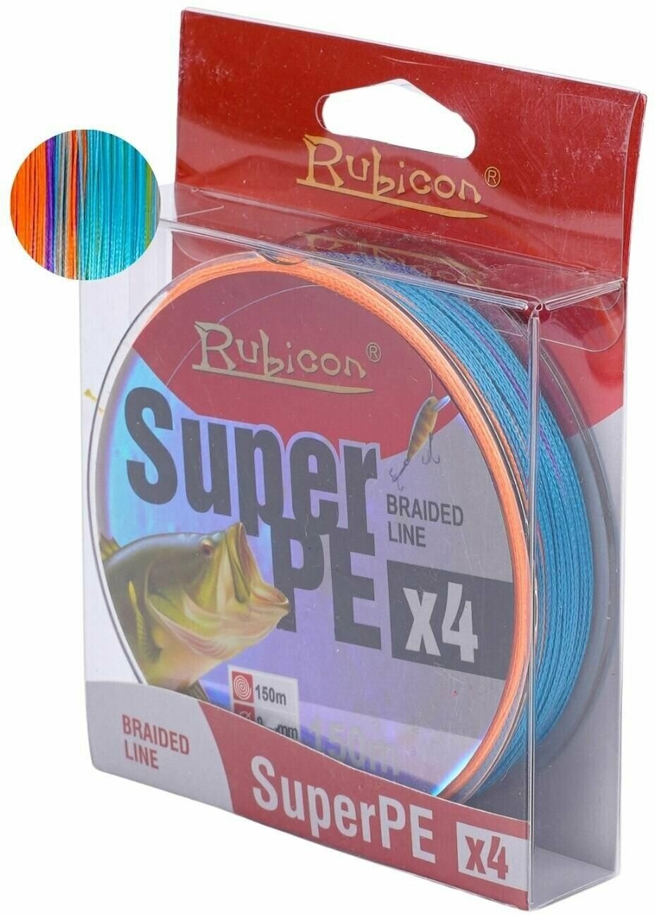 Плетеный шнур для рыбалки RUBICON Super PE 4x 150 м multicolor 008mm