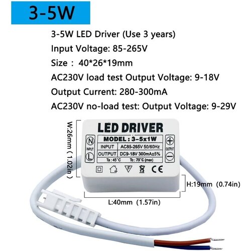 LED Driver Светодиодный драйвер 3-5x1w 300mA светодиодный драйвер led driver sf 100 140w 300ma