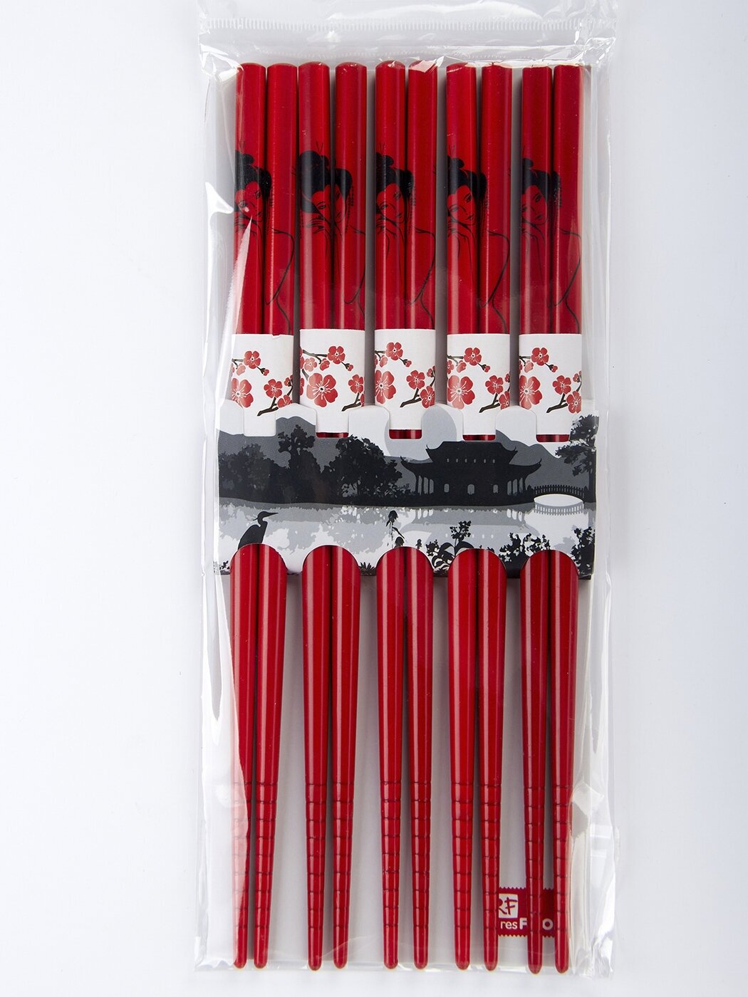 Палочки бамбуковые красные Премиум Resfood набор 10 шт. (5 пар)