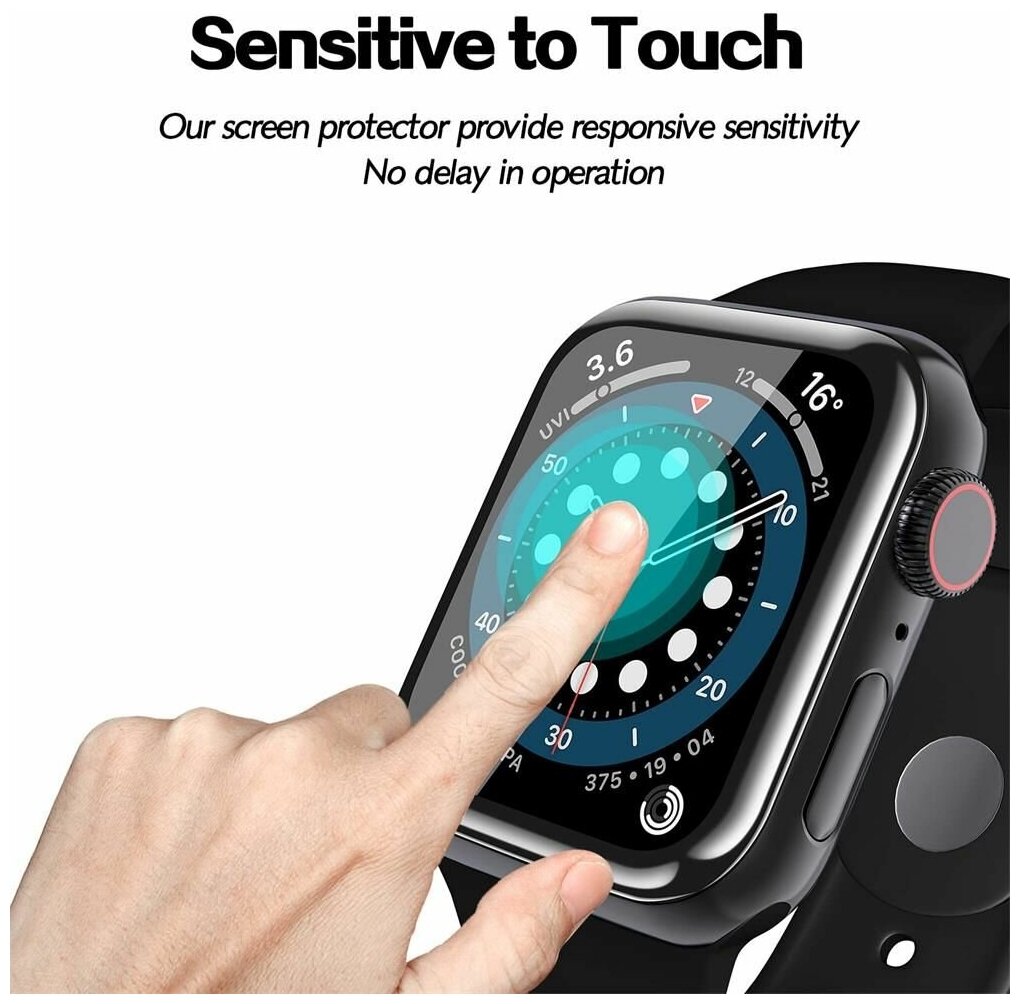 Защитная пленка полное покрытие 3D на Apple Watch Series 4 5 6 SE (эпл вотч) 40