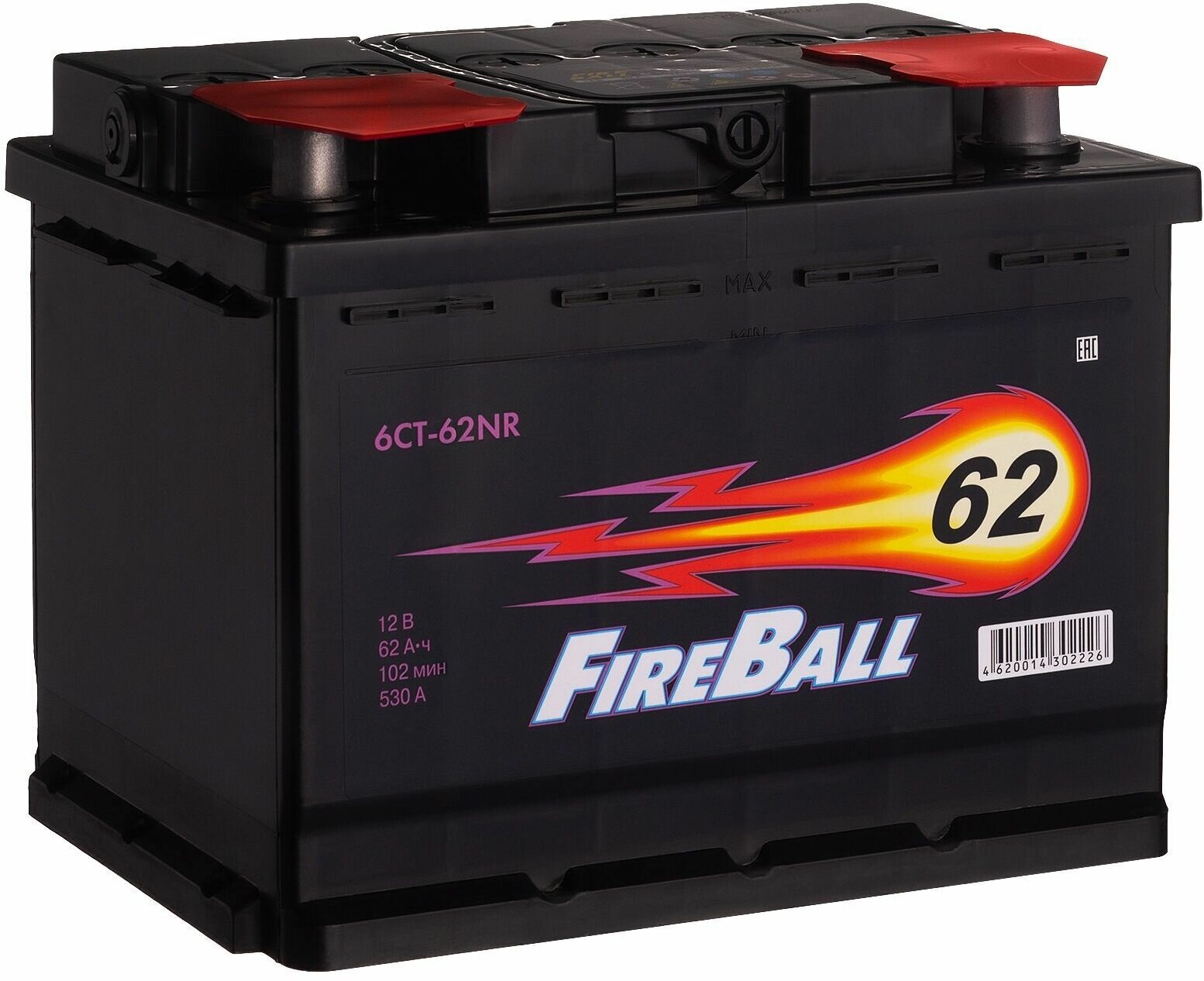 Автомобильный аккумулятор FIRE BALL 6ст- 62 (0) NR обратная полярность