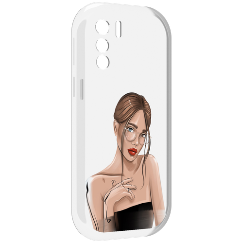 Чехол MyPads девушка-в-очках-с-красивыми-глазами женский для UleFone Note 13P задняя-панель-накладка-бампер