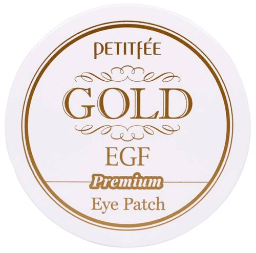 Petitfee Гидрогелевые патчи для век с золотыми частицами и фактором роста Hydrogel eye patch premium Gold & EGF, 60 шт.