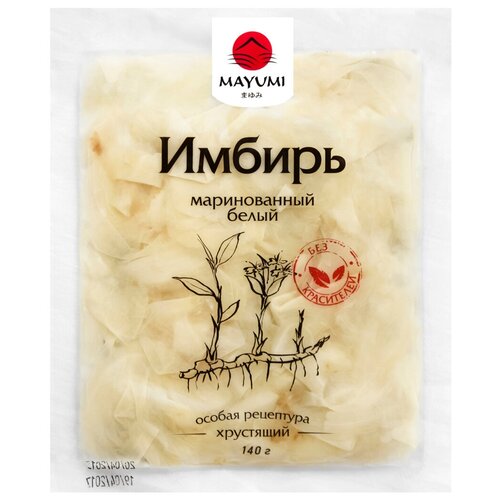 Имбирь маринованный белый MAYUMI, п/э пакет, 140г (100г без маринада) /75/