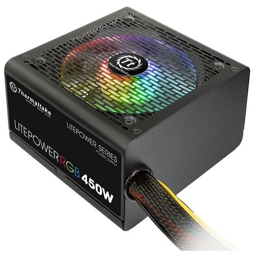 Блок питания Thermaltake ATX 450W Litepower RGB 450 (24+4+4pin) APFC PPFC 120mm fan color LED 4xSATA