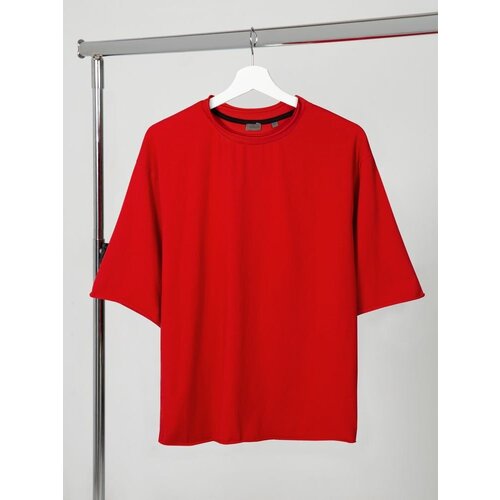 футболка оверсайз размер m черный Футболка MANEVR, размер L, красный