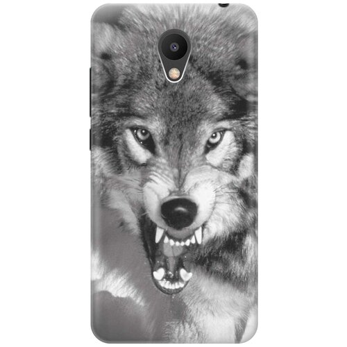 фото Cиликоновый чехол на meizu m6 / мейзу м6 с принтом "волчий оскал" gosso