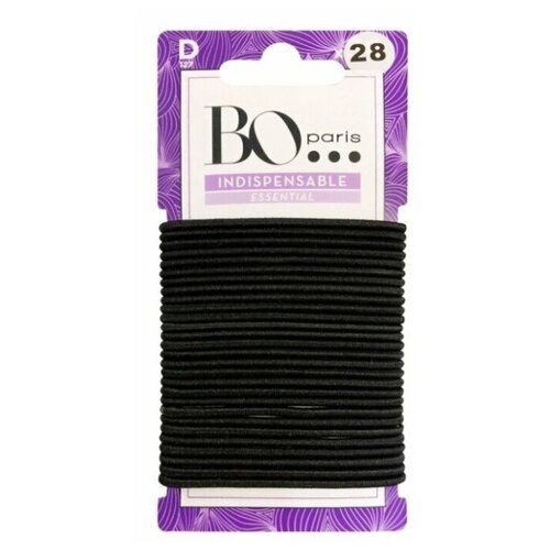 Комплект резинок для волос Bo Paris тонкие черные, 28 шт .