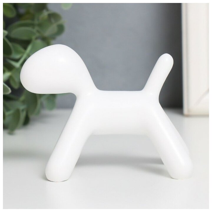 Сувенир полистоун "Собака" белый 10х7,8х5,4 см - фотография № 2