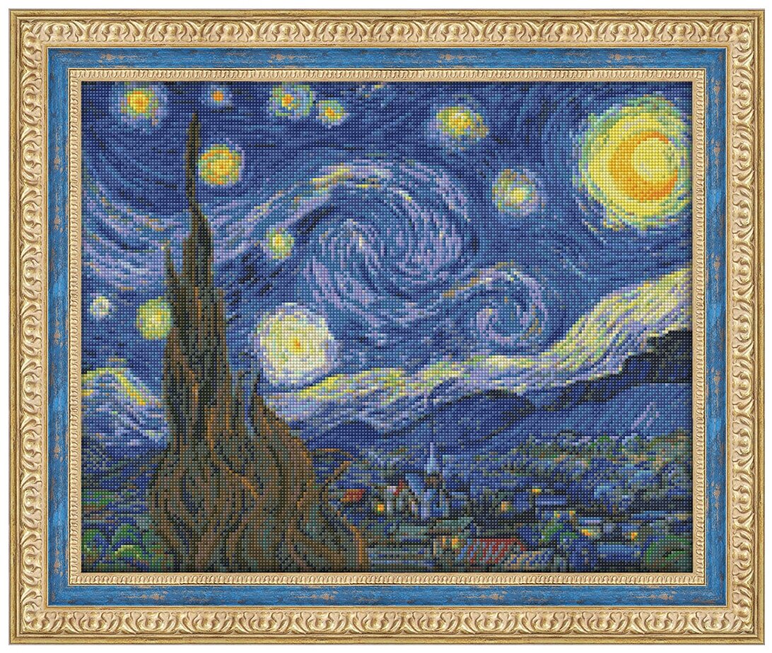 Звездная ночь #АЖ-1528 Алмазная живопись Набор алмазная мозаика 50 x 40 см