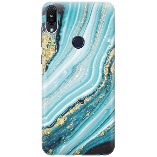 фото Gosso ультратонкий силиконовый чехол-накладка для asus zenfone max pro m1 (zb602kl) с принтом "green marble"