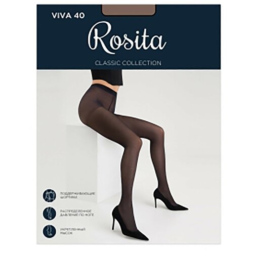 Колготки Rosita Viva, 40 den, размер 3, бежевый колготки rosita viva 40 den размер 4 бежевый