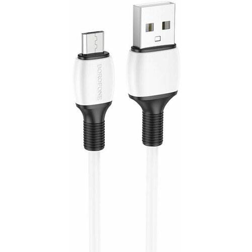 USB кабель BOROFONE BX84 Rise MicroUSB, 2,4A, 1м, PVC (белый)