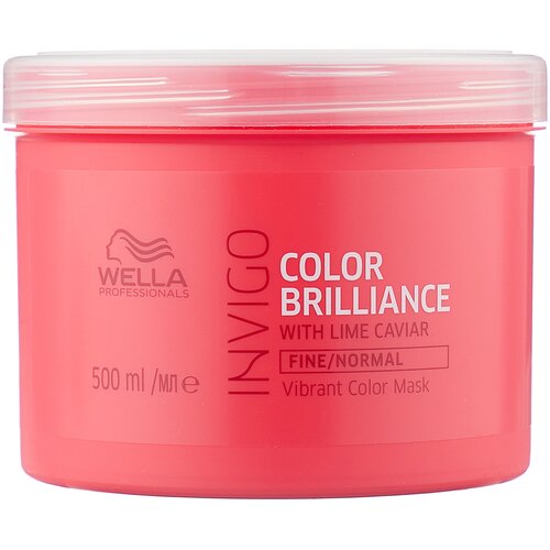 Wella Professionals INVIGO COLOR BRILLIANCE Маска-уход для защиты цвета тонких и нормальных волос, 500 г, 500 мл, банка wella professionals invigo color brilliance маска уход для защиты цвета тонких и нормальных волос 150 мл банка