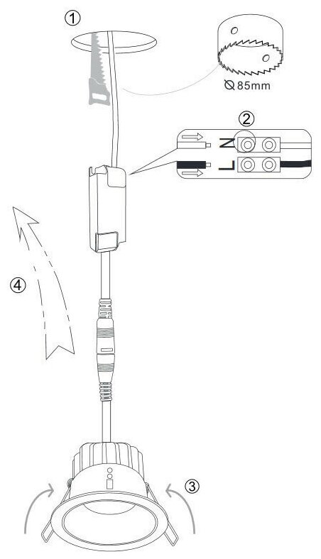 Встраиваемый светильник Technical Yin DL031-2-L12B - фотография № 3
