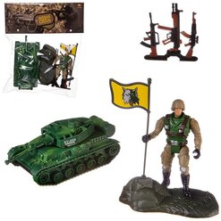 Игровой набор Abtoys Боевая сила Танк, фигурка солдата, акссесуары, в пакете