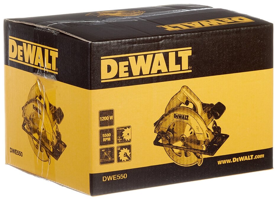DWE550-QS Пила циркулярная (1200 Вт, диск 165 мм, пропил 55/35 мм, 5500 об/мин) DeWALT - фото №15