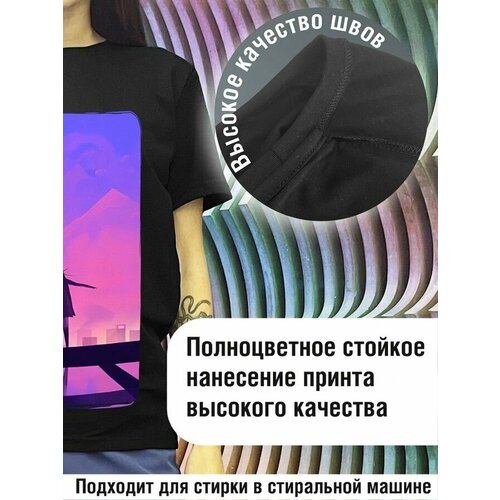 фото Футболка будь на стиле, хлопок, размер xs, черный