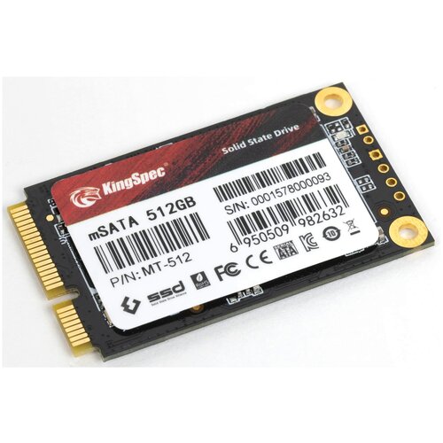 Твердотельный накопитель KingSpec 512 ГБ mSATA MT-512 внутренний ssd msata kingspec 512gb mt series mt 512 sata3 up to 560 540mbs 3d nand 240tbw