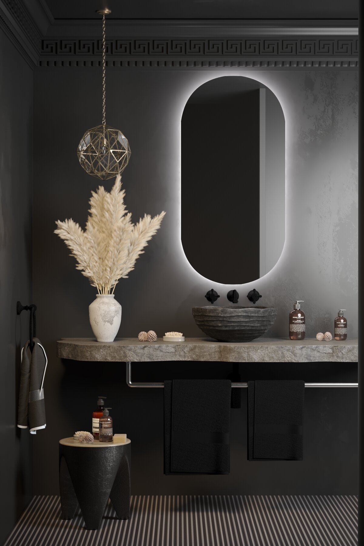 Зеркало с подсветкой настенное капсула / овальное 120 см Х 60 см безрамное интерьерное парящее, серия Versale - фотография № 4