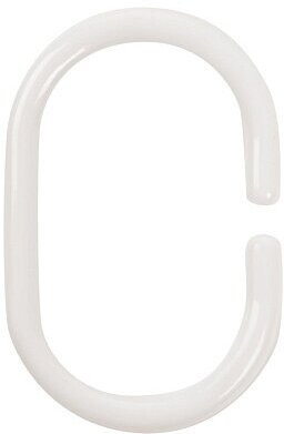 Кольца для шторы В ванную пластиковые овальные 12ШТ белые(12)СПБ