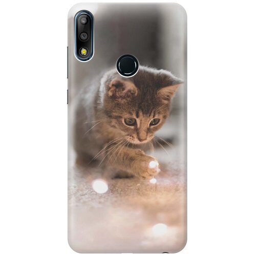 фото Ультратонкий силиконовый чехол-накладка для asus zenfone max pro (m2) zb631kl с принтом "котенок и свет" gosso