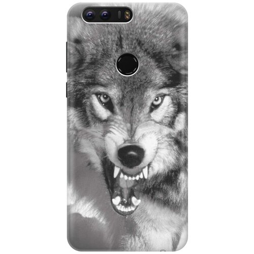 фото Cиликоновый чехол на honor 8 / хонор 8 с принтом "волчий оскал" gosso