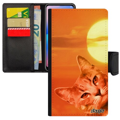 фото Чехол книжка для мобильного iphone se 2020, "котик" милый усатый utaupia