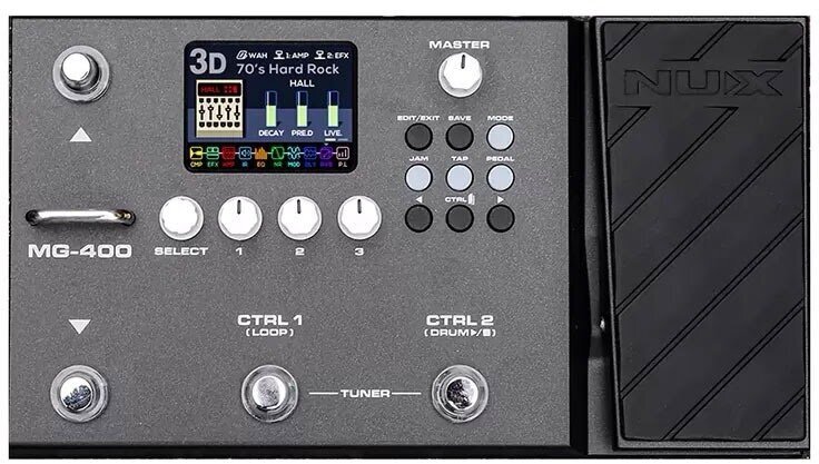 Nux MG-400 - Напольный гитарный процессор эффектов со встроенным аудиоинтерфейсом, драм-машиной и лупером