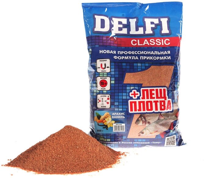 Прикормка DELFI Classic лещ-плотва арахис ваниль 800 г 3365441