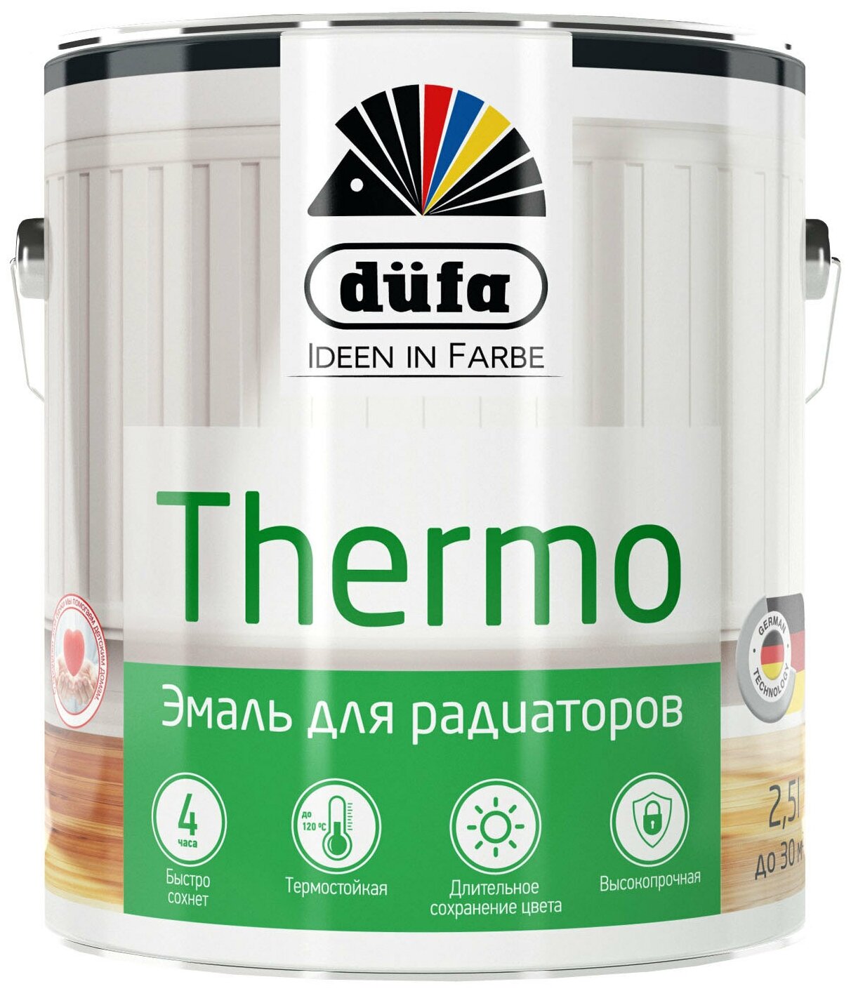 Dufa Retail THERMO / Дюфа Ритейл Термо Эмаль для отопительных приборов белая белая 750мл