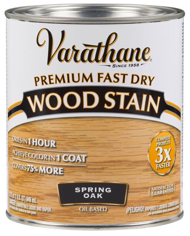Varathane Premium Fast Dry Wood Stain тонирующее прозрачное масло для дерева (весенний дуб, 0,946 л)