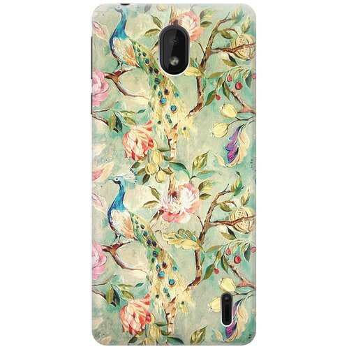 фото Gosso ультратонкий силиконовый чехол-накладка для nokia 1 plus с принтом "винтажный цветочный паттерн"