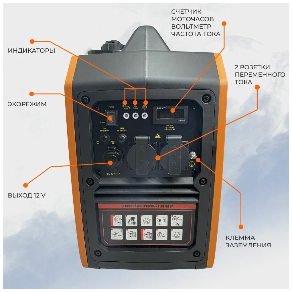 Генератор Бензиновый Инверторный STARKCROSS SI3100C/3,1 кВт /3100 Вт /20 кг - фотография № 4