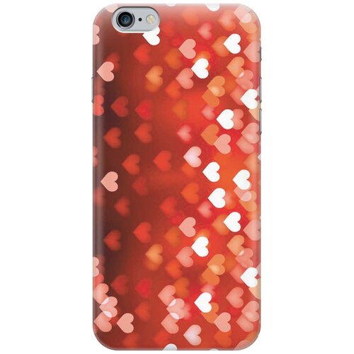 фото Cиликоновый чехол на apple iphone 6s plus / 6 plus / эпл айфон 6 плюс / 6 эс плюс с принтом "бокэ из красных сердечек" gosso