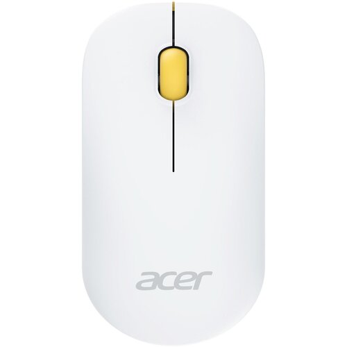 Мышь Acer OMR200 желтый оптическая (1200dpi) беспроводная USB для ноутбука (2but) мышь oklick 615mw черный красный оптическая 1200dpi беспроводная usb 2but