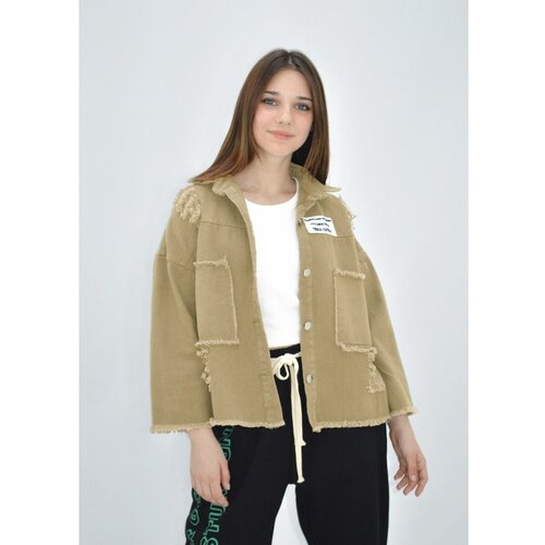 фото Джинсовая куртка tango plus, размер m, желтый, бежевый