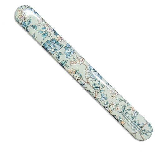 Пилка стеклянная Velganza с эффектом ламинирования ногтей, длина 12 см, сине-розовые цветы