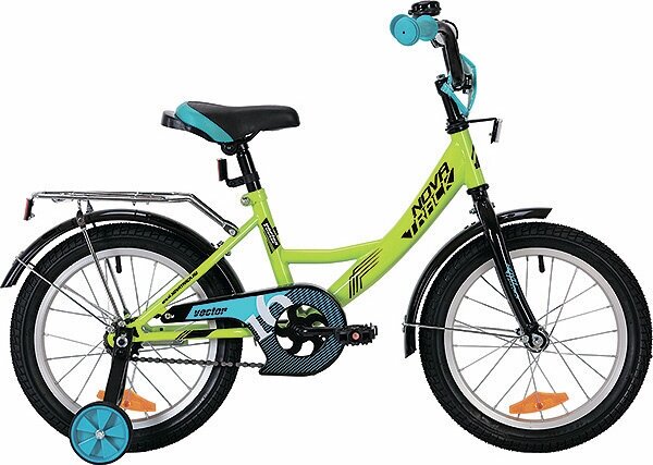 Детский велосипед Novatrack Vector 16 зеленый в собранном виде