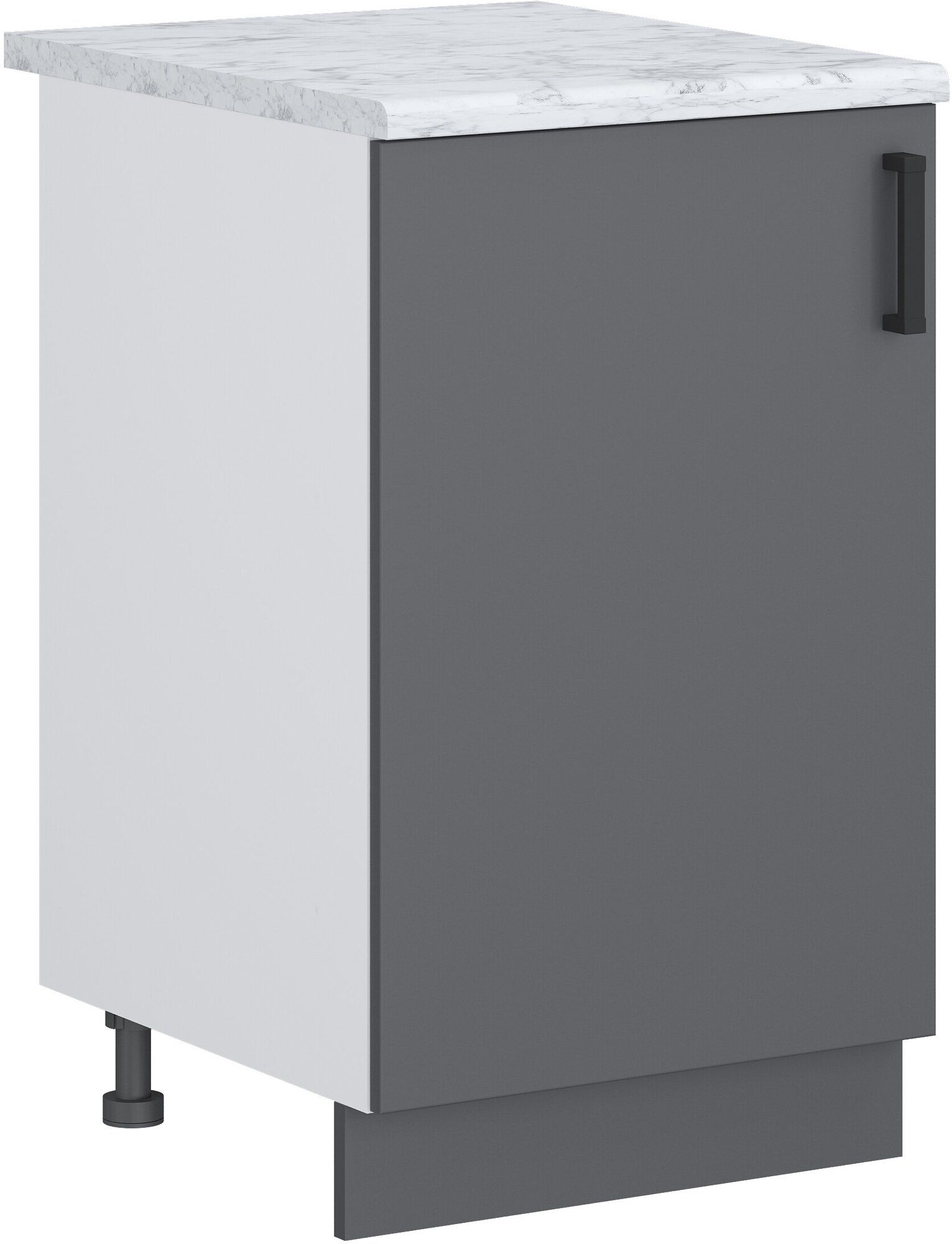 Кухонный модуль №12 со столешницей шкаф нижний напольный ЛДСП 50х60х84.5см белый графит мрамор