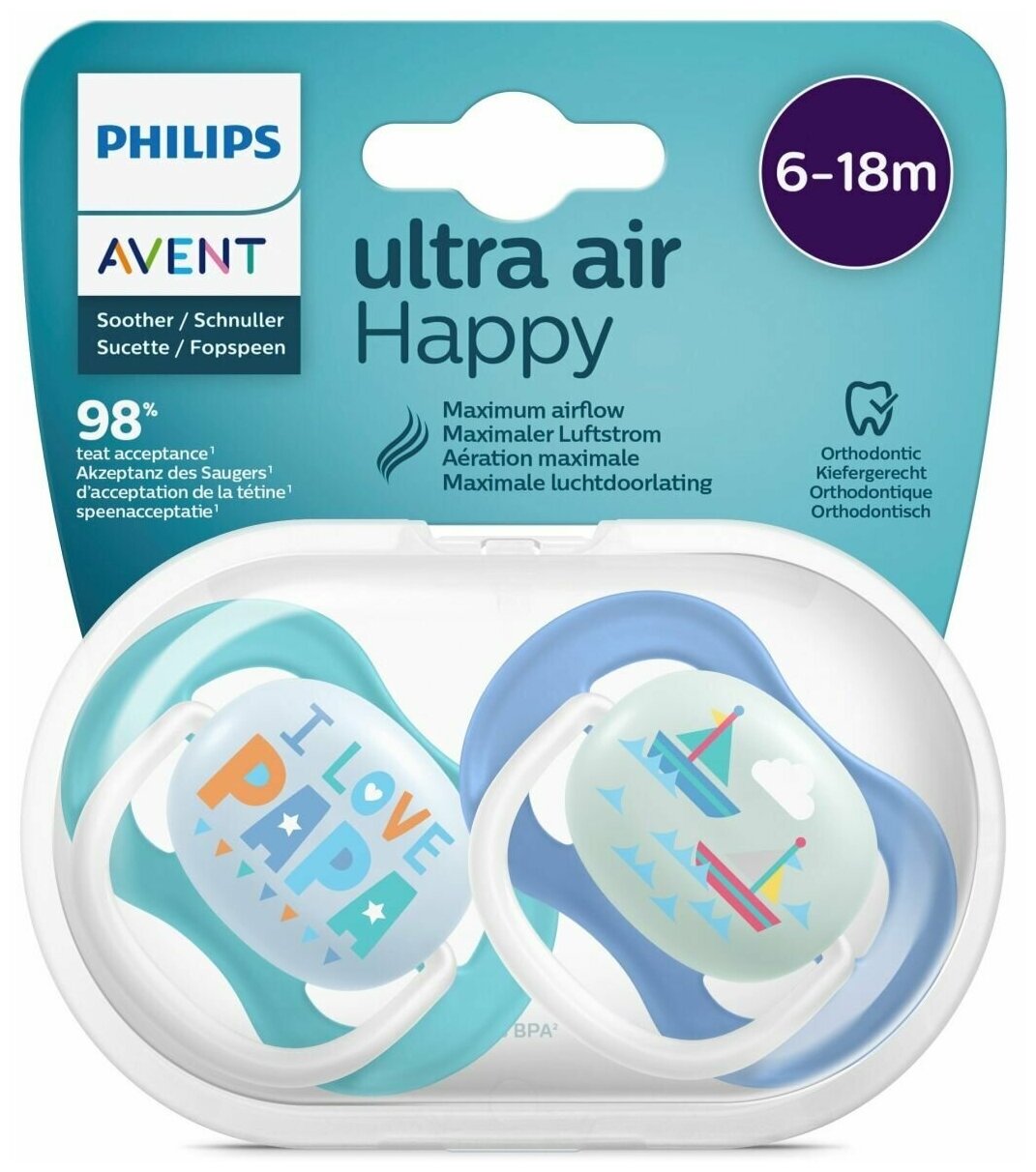 Пустышка PHILIPS AVENT ultra air SCF080/15 6+ мес 2 шт