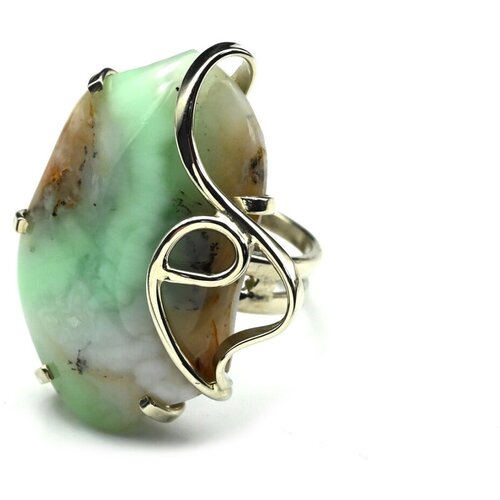 Кольцо, хризопраз, размер 18, зеленый