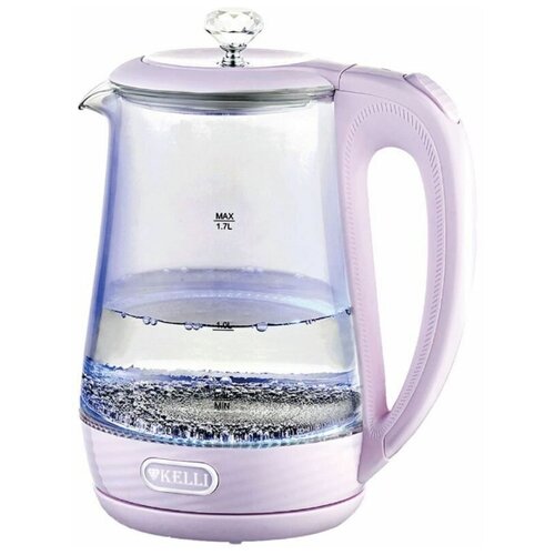 Чайник Kelli KL-1404 розовый стекло объем 17л 159000₽