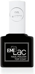 E.Mi Верхнее покрытие Ultra Strong Top Coat Gel Effect, прозрачный, 9 мл