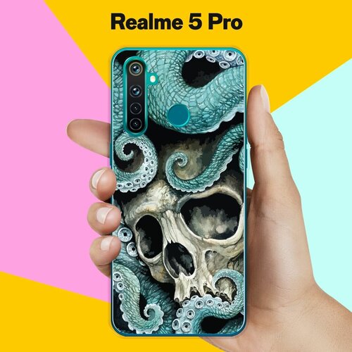 Силиконовый чехол на realme 5 Pro Череп / для Реалми 5 Про силиконовый чехол на realme 5 pro дракон для реалми 5 про