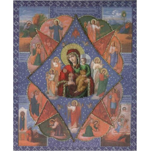 Вышивка бисером Икона Божьей Матери Неопалимая Купина 27.4x33.1 см набор для вышивания иконы кроше радуга бисера b 474 неопалимая купина